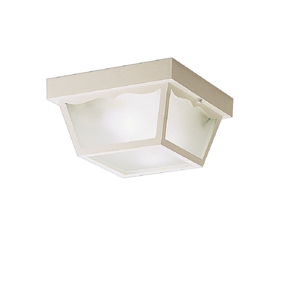 Kichler New Street 10.5in W White Outdoor FlushMount Light in the Outdoor Flush Mount Lights