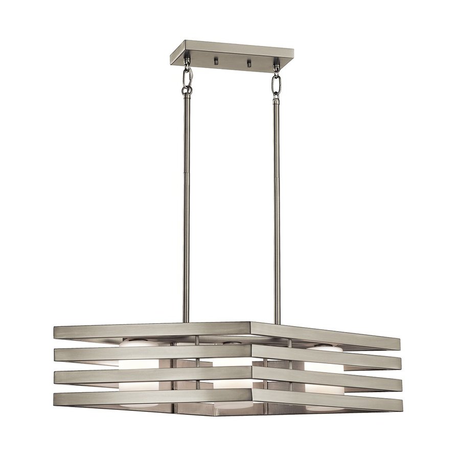 shop kichler realta 28-in w 3-light brushed nickel contemporary