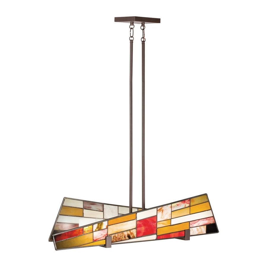 Kichler Lighting Shindy 36 In W 4 Light Olde Bronze Stained Gl Kichler Lighting Shindy 36 In W 4 Light Olde Bronze Stained Gl Kitchen Island With Tinted Shade