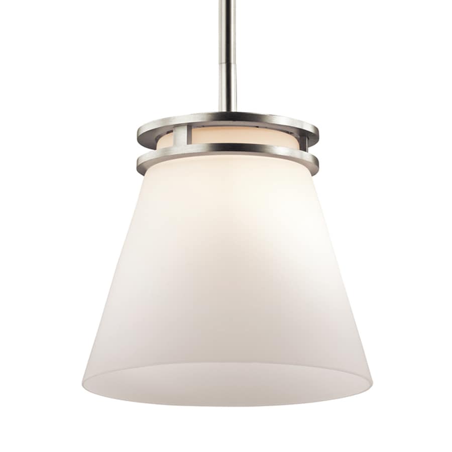 Kichler Hendrik Brushed Nickel Mini Transitional Etched Glass Kichler Hendrik Brushed Nickel Mini Transitional Etched Glass Cone Pendant