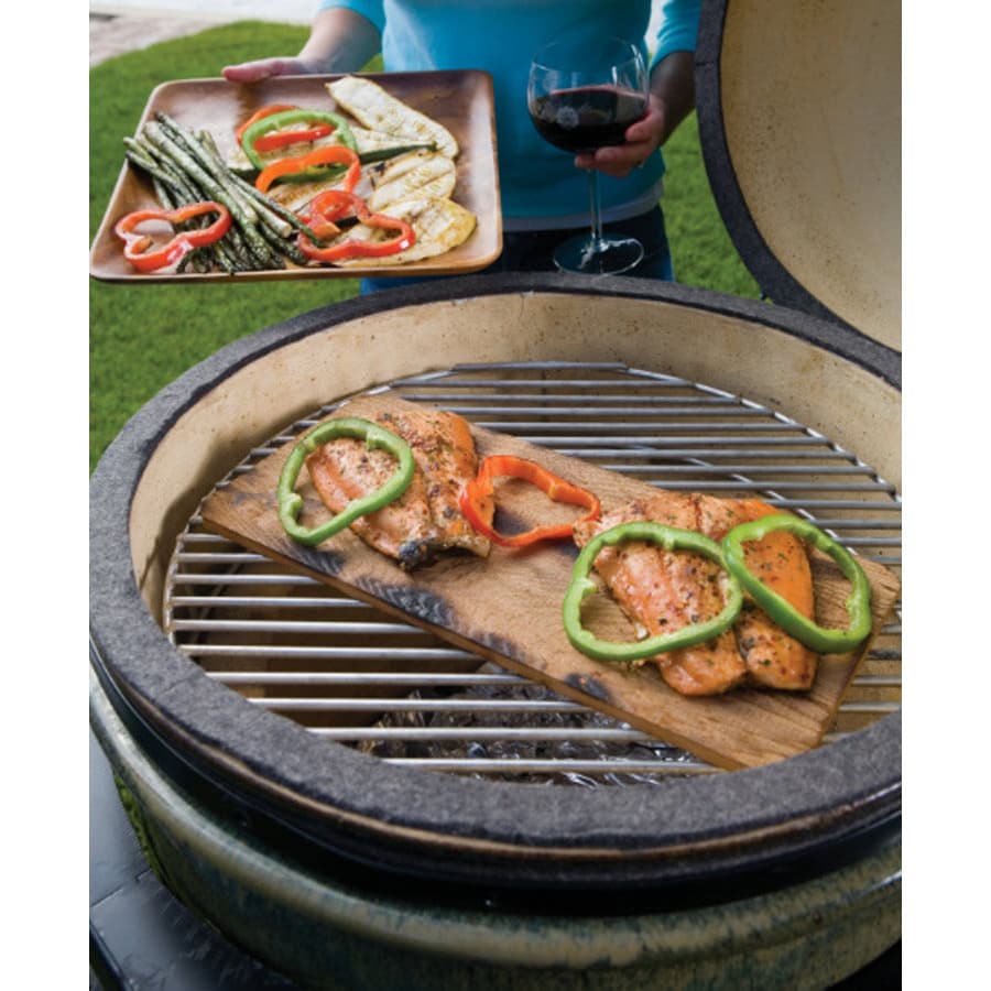 Bayou Classic Ceramic Cypress Grill Cypress Leaf Charcoal
