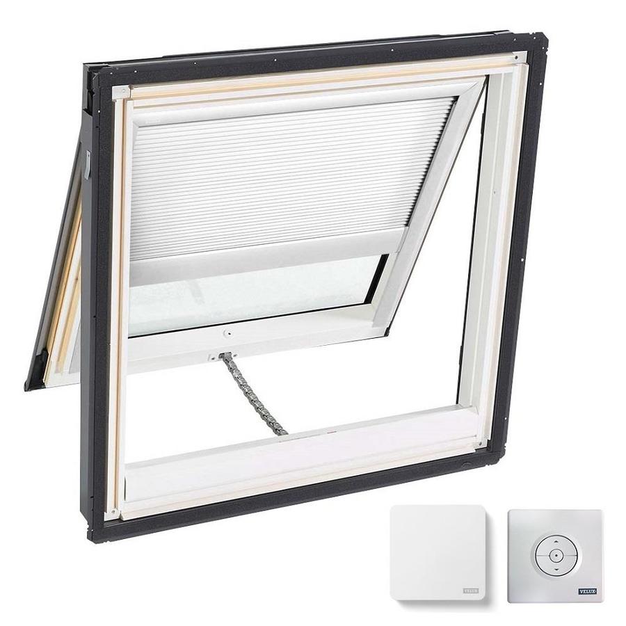 VELUX 44.25-in x 45.75-in Solar-powered Venting Deck Mount Skylight with Laminated Low-e Argon Glass