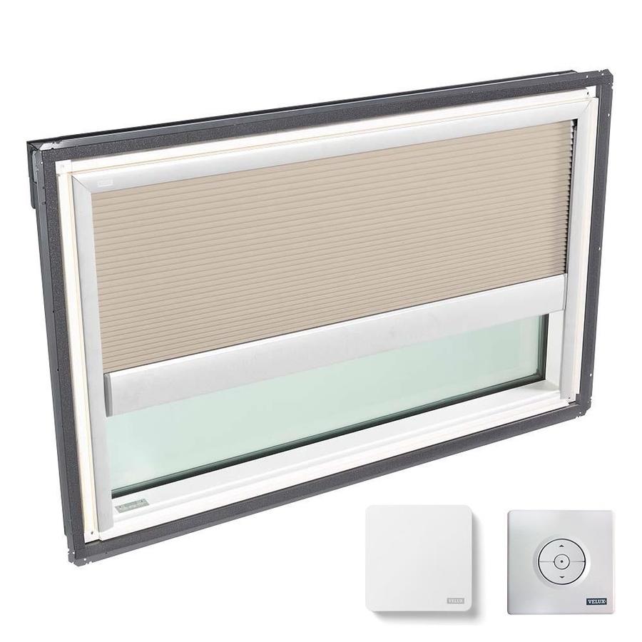 VELUX FS S01 2004FS01X 44.25-in x 26.88-in Fixed Deck Mount Laminated Skylight with Solar-Powered Light-Filtering Blinds