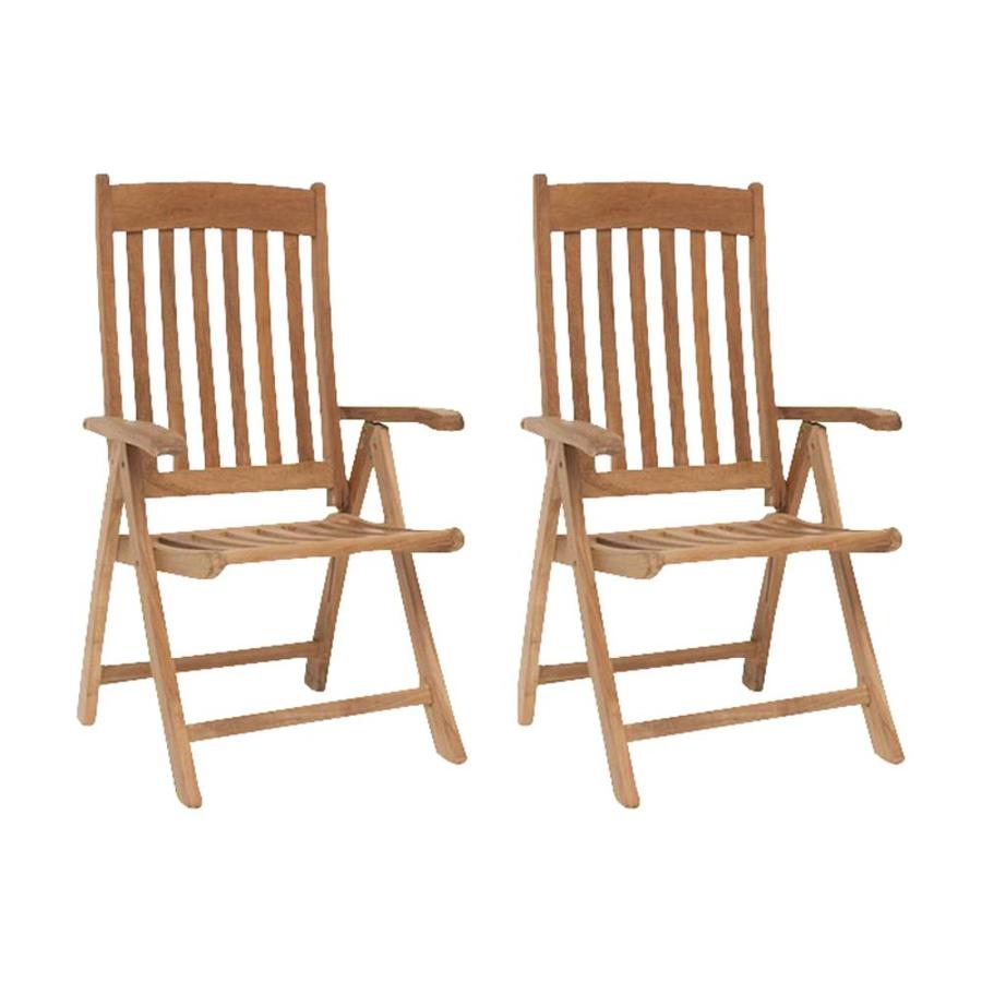 International Home SC SUMBAWAPOS SET Amazonia Set of 2 Teak Dining Chairs with Slat Seats