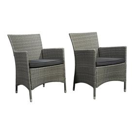 Atlantic Patio Furniture At Lowes International Home Atlantic Set Of 2 Wicker Metal Stationary Conversation Chairs With Gray Cushioned Seat