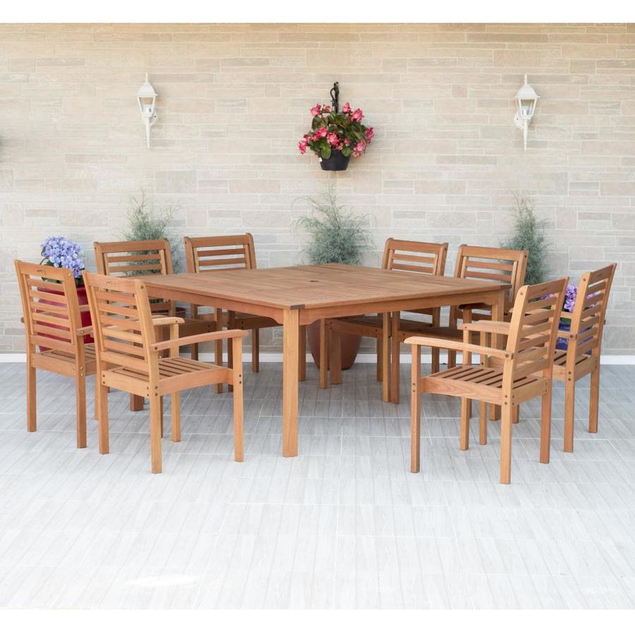 International Home Amazonia 9-Piece Brown Frame Patio Set