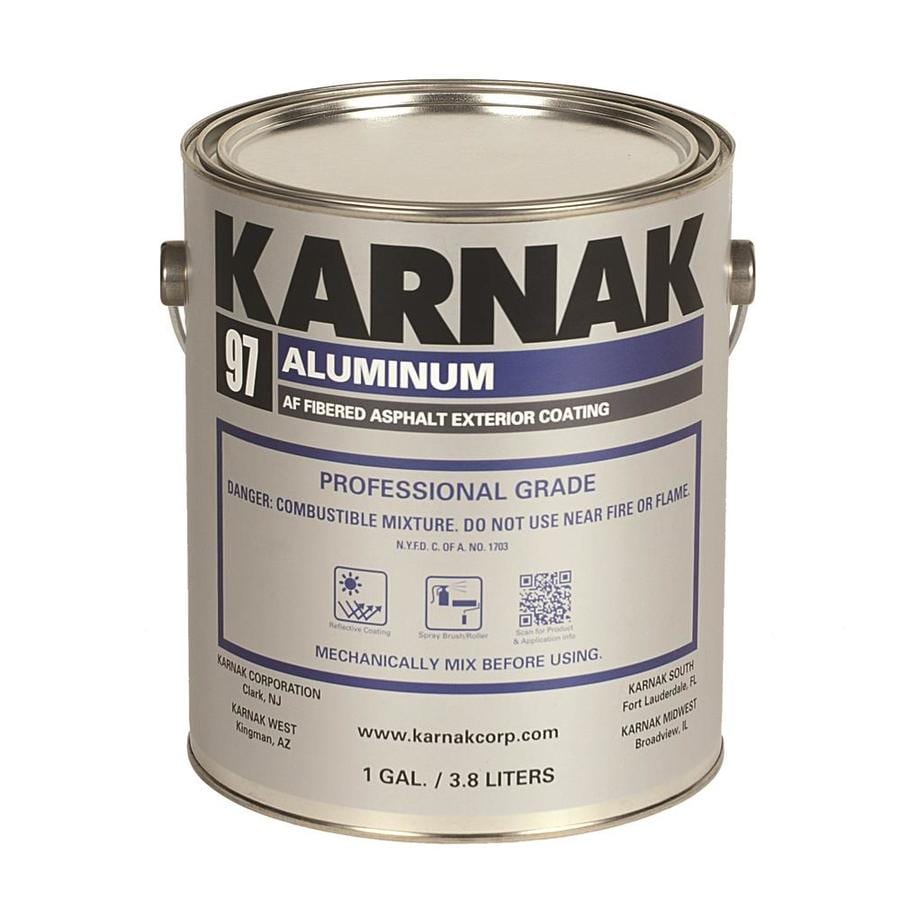 KARNAK 97 Fibered Aluminum 1-Gallon Aluminum Reflective Roof Coating (3 ...