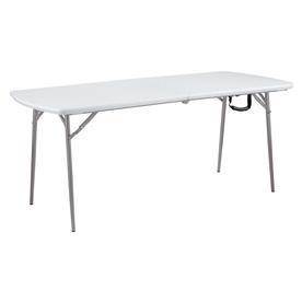 High Density Polyethylene Furniture At Lowes National Public Seating 72 In X 30 Rectangle Plastic Gray Folding Table