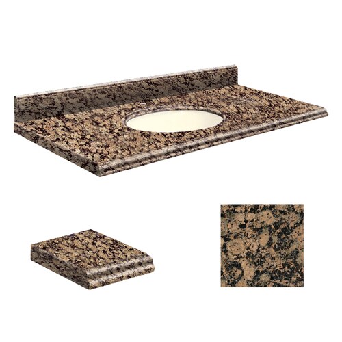 Transolid Baltic Brown Granite Undermount Single Sink Bathroom Vanity