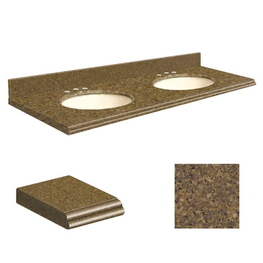 Transolid Capri Cliffs Quartz Undermount Double Sink Bathroom Vanity ...