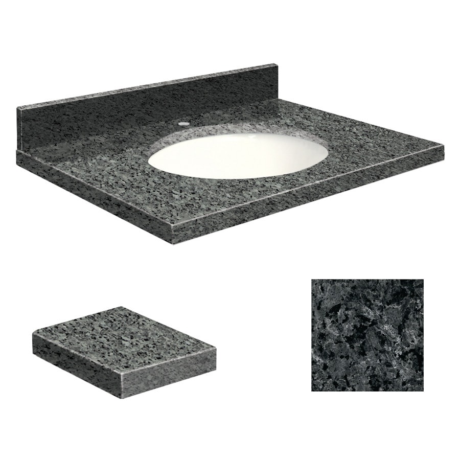Shop Transolid Blue Pearl Granite Undermount Single Sink Bathroom Vanity Top 31in x 22
