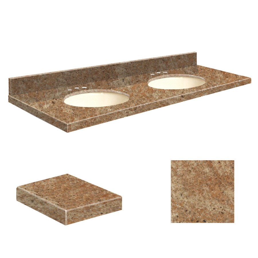 Transolid India Gold Granite Undermount Double Sink Bathroom