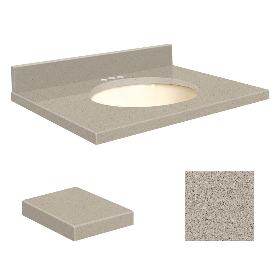 Transolid Qr. 25x22 Bis 4\" Esd O. Gray in the Bathroom Vanity Tops