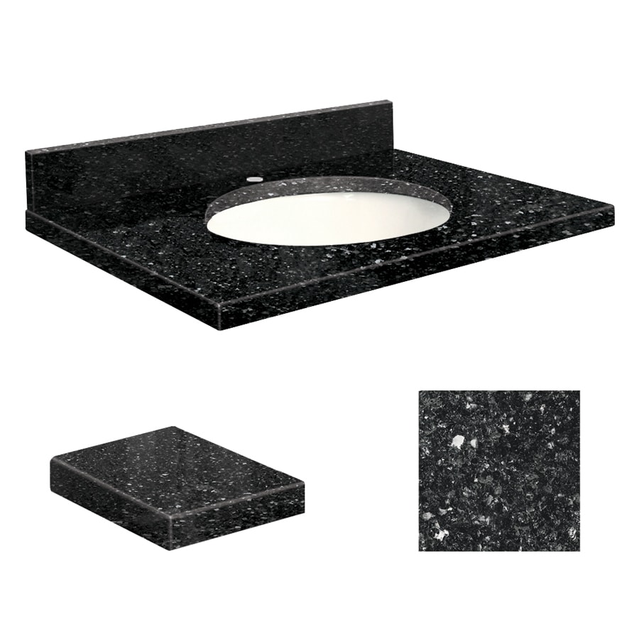 Transolid Notte Black Quartz Undermount Single Sink Bathroom