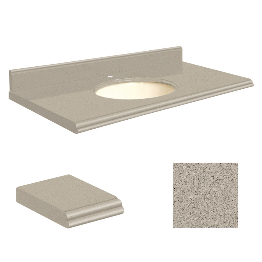 Transolid Qr. 43x22 Bis Bfly O. Gray 1H. in the Bathroom Vanity Tops