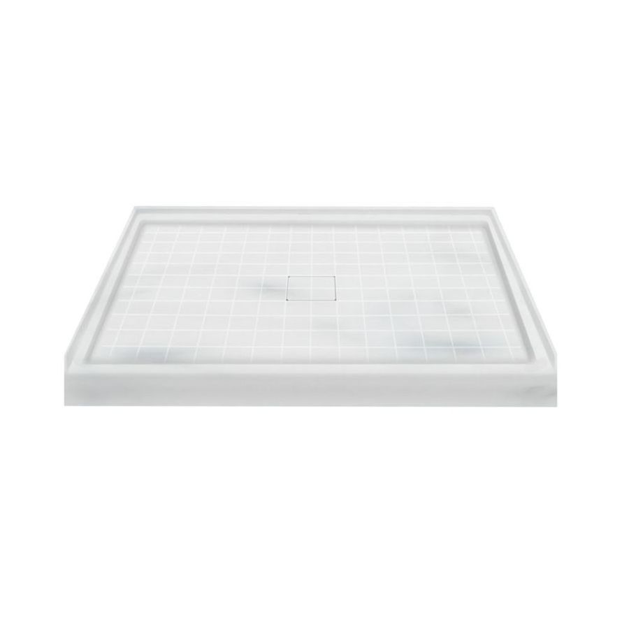 Transolid Storm Solid Surface Shower Base 48in W x 34in L with Center