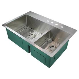 Transolid Diamond 33 x 22 Double Basin Dual Mount Kitchen Sink