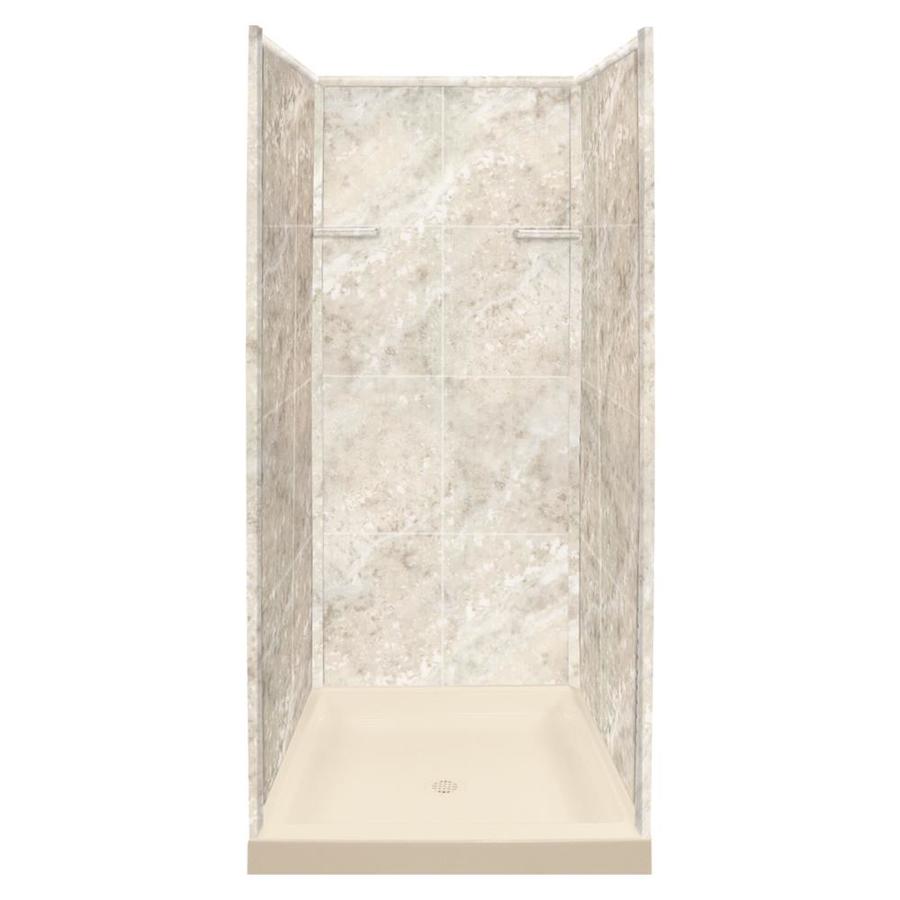 Transolid Silver Mocha (Gray) 4Piece 36in x 36in x 72in Alcove Shower Kit in the Alcove