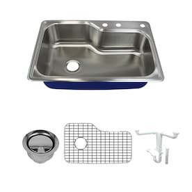 Transolid Diamond Dual Mount 15 In X 17 In Brushed Stainless Single Bowl 3 Hole Kitchen Sink All In One Kit In The Kitchen Sinks Department At Lowes Com