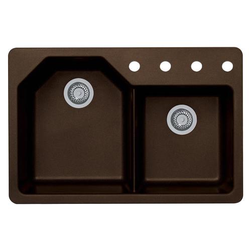 Transolid Genova 33-in x 22-in Espresso Double Offset Bowl Drop-In or ...