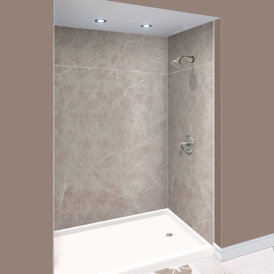 Transolid Expressions Dover Stone Shower Wall Surround Panel Kit ...