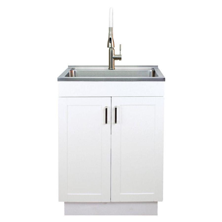 Transolid 23 6 In X 19 7 In 1 Basin White Freestanding Laundry