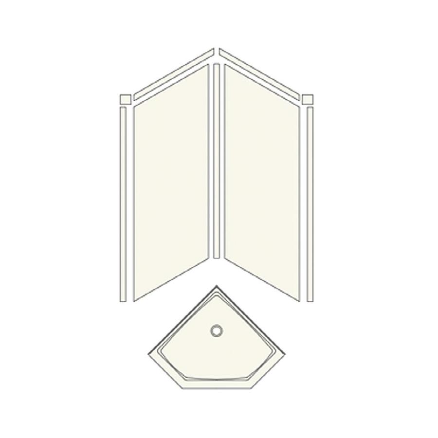 Transolid Decor White Corner Shower Kit (Center Drain) at