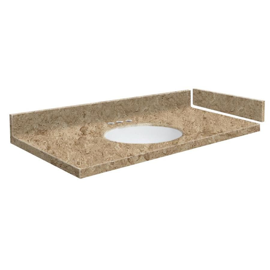 Transolid 37 In Sand Mountain Solid Surface Single Sink Bathroom Vanity Top In The Bathroom Vanity Tops Department At Lowescom