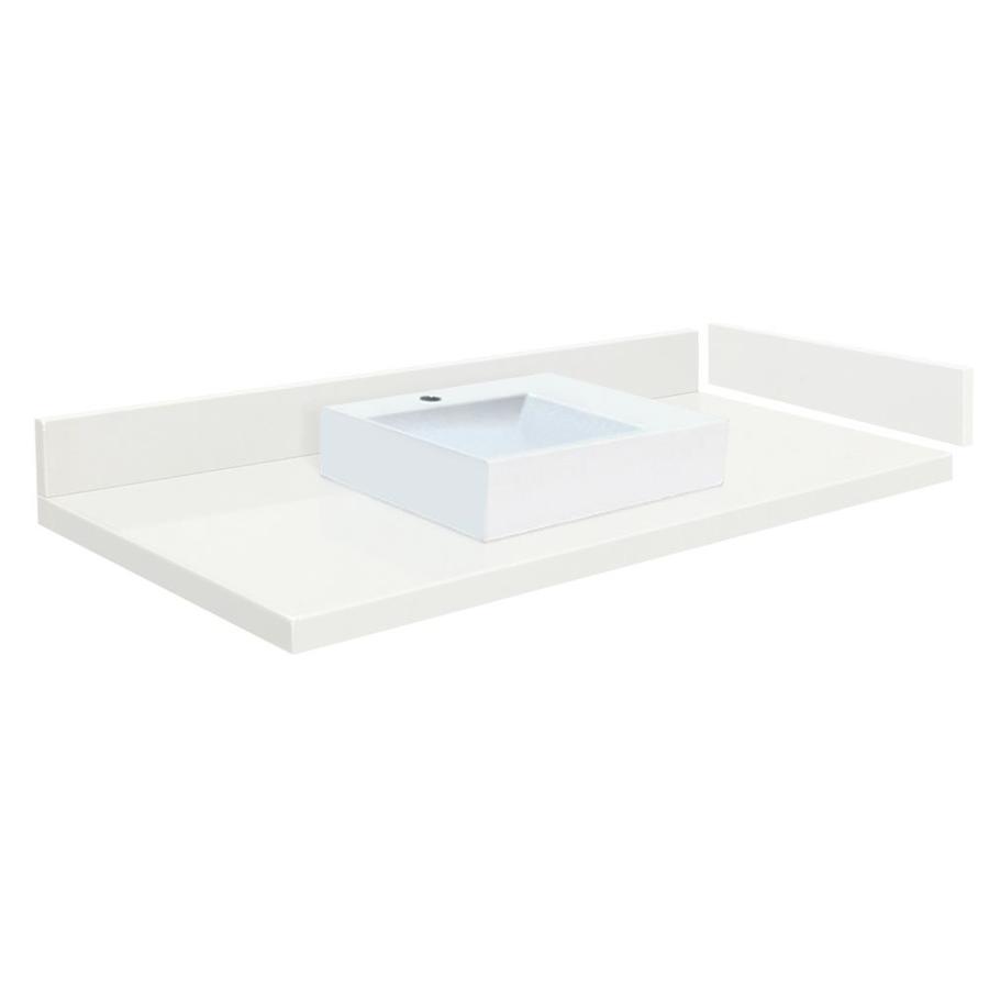 Transolid 55 In Natural White Quartz Bathroom Vanity Top At Lowes Com   608197420382 