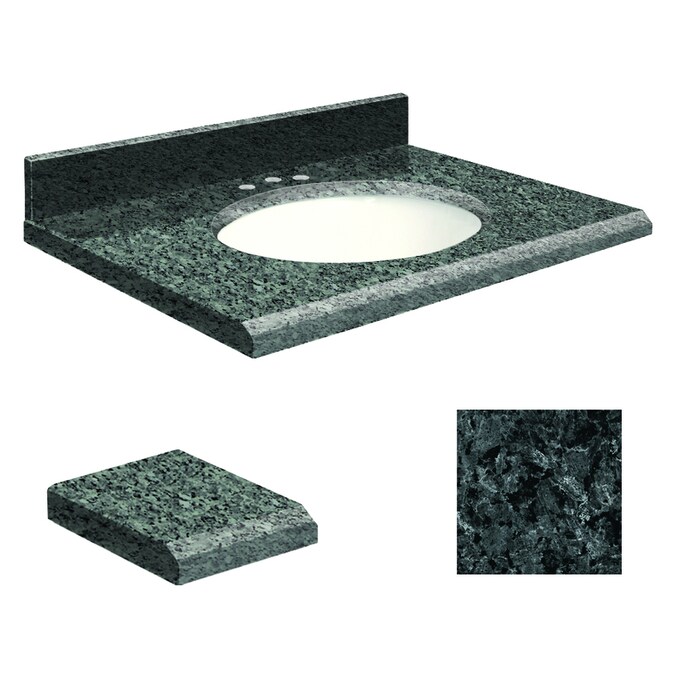 Transolid Blue Pearl Granite Undermount Single Sink Bathroom Vanity Top Common 25 In X 19 Actual The Tops Department At Com - 25 X 19 Bathroom Vanity Top