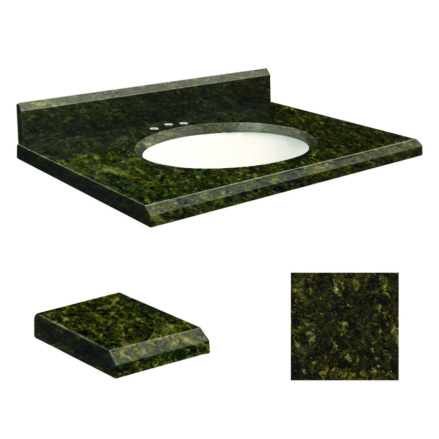 Transolid Uba Verde Granite Undermount Single Sink Bathroom Vanity Top Common 31 In X 22 In Actual 31 In X 22 In In The Bathroom Vanity Tops Department At Lowescom