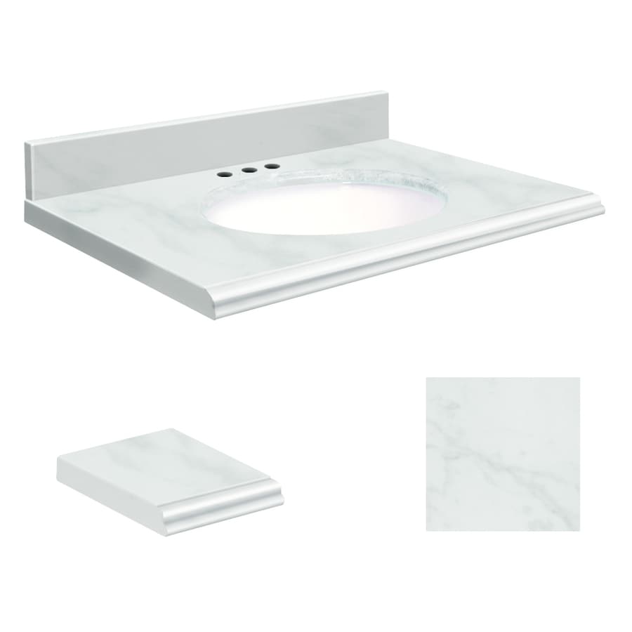 Transolid White Natural Marble Undermount Single Sink