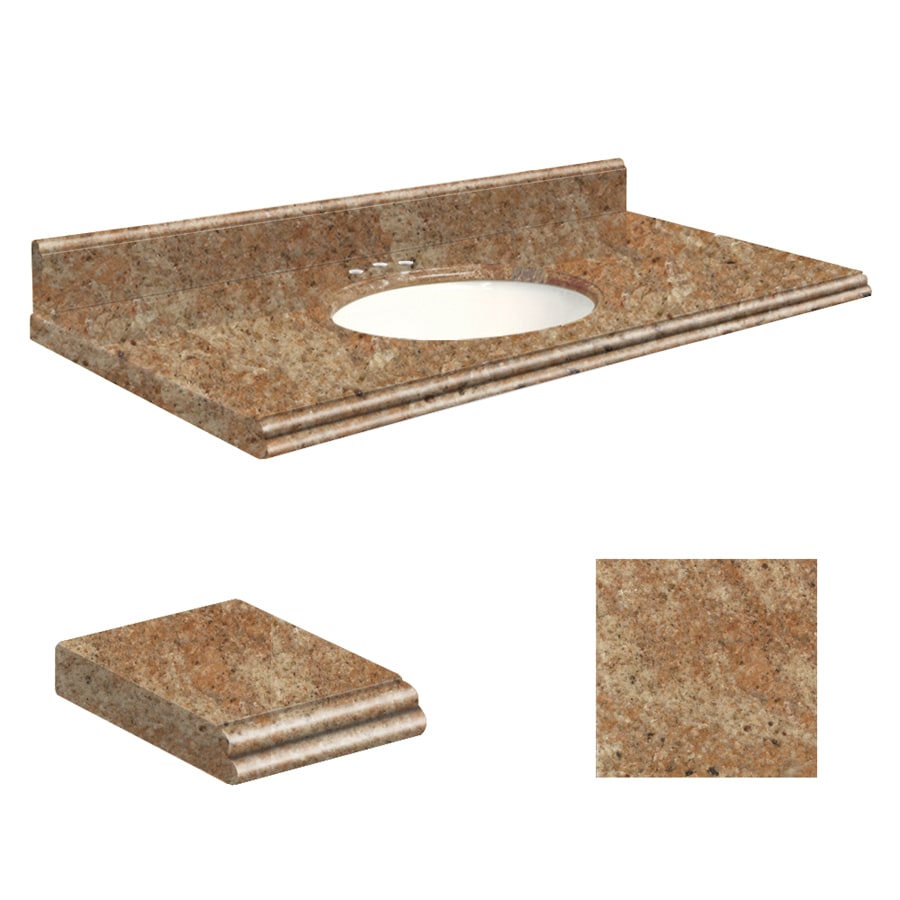 Transolid Gr. 43x22 Wht 8\"Off Bfly I. Gold in the Bathroom Vanity Tops