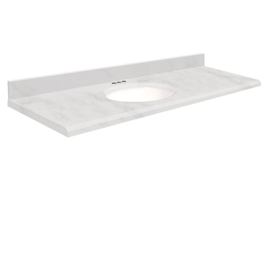 Transolid White Natural Marble Undermount Single Sink Bathroom Vanity ...