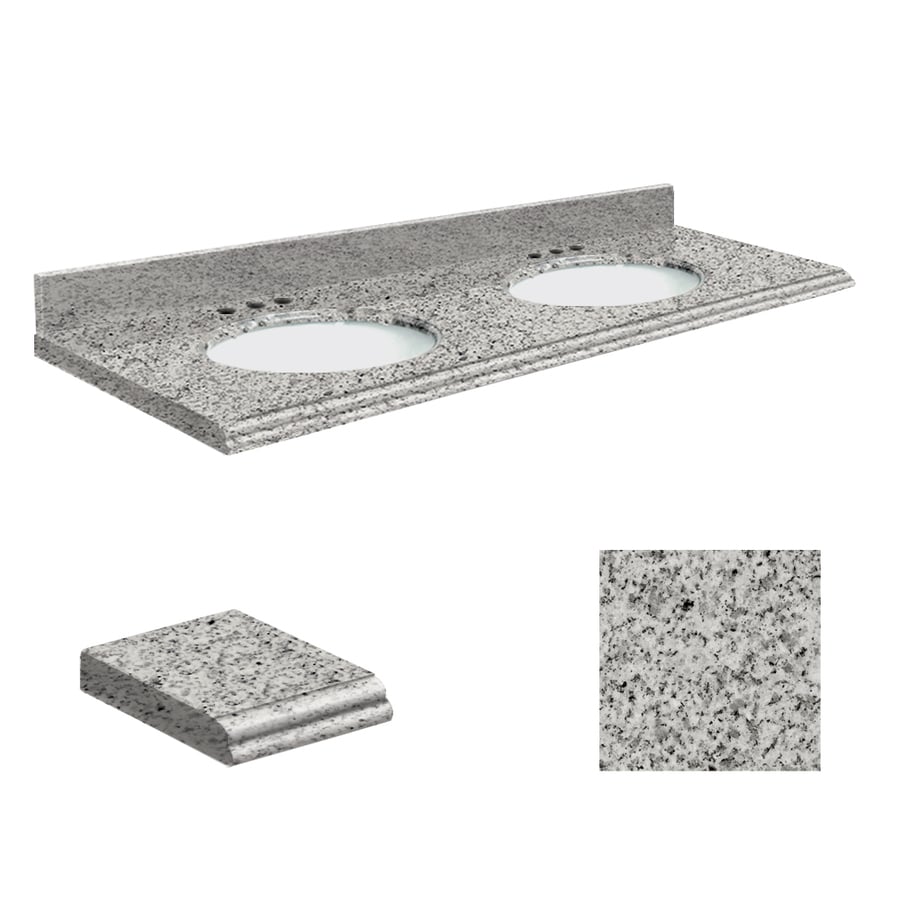 Shop Transolid Rosselin White Granite Undermount Double Sink Bathroom   608197512780 