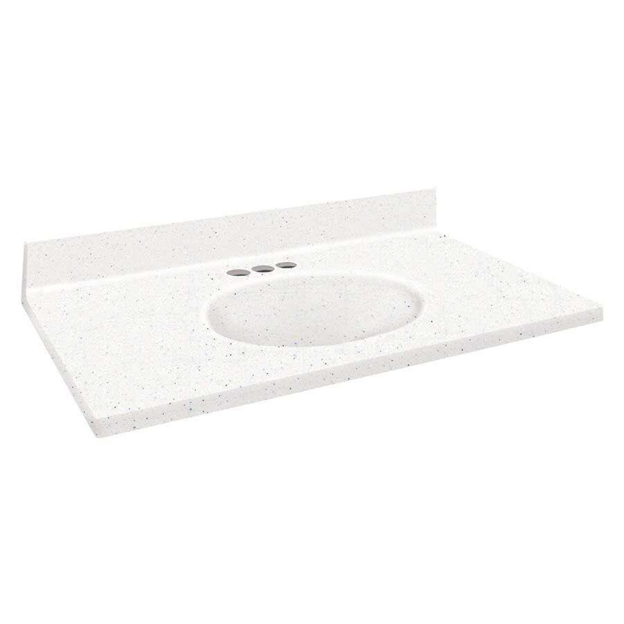 Transolid ITB3119-68-4 Chelsea Matrix Summit Solid Surface Integral Single Sink Bathroom Vanity Top (Common: 31-in x 19-in; Actual: 31-in x 19-in)