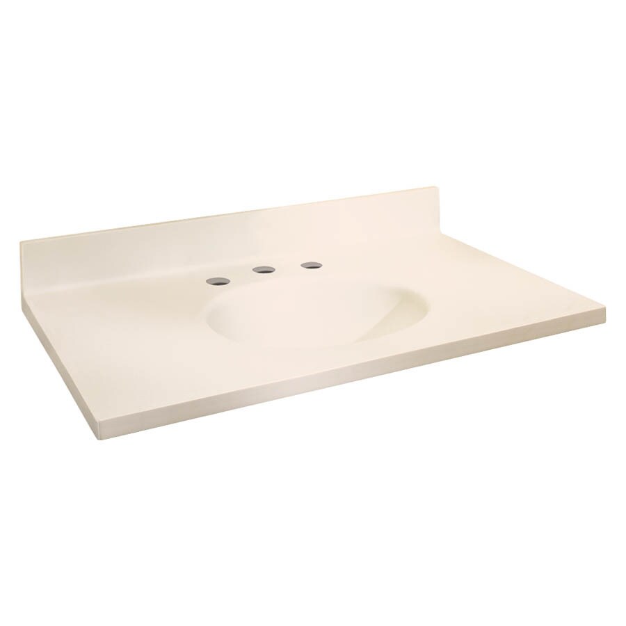 Transolid ITB3119-02-8C Chelsea Cameo Solid Surface Integral Single Sink Bathroom Vanity Top (Common: 31-in x 19-in; Actual: 31-in x 19-in)
