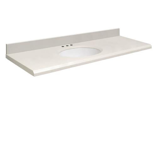 Transolid Milan White Quartz Undermount Single Sink Bathroom Vanity Top