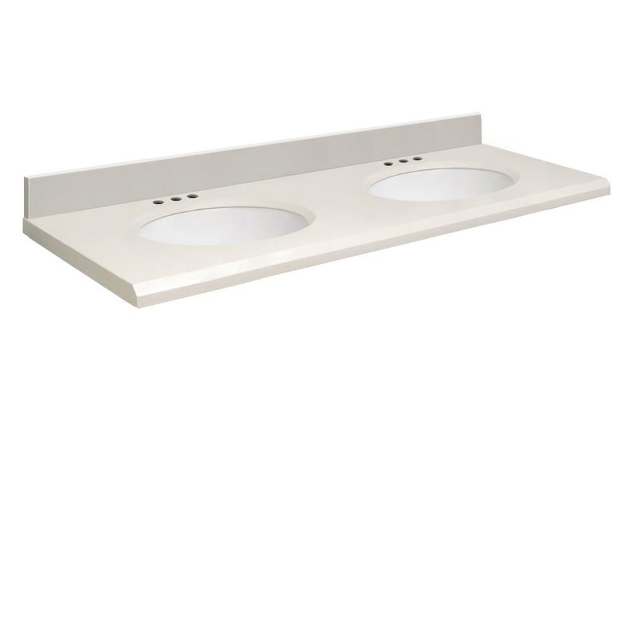Transolid Milan White Quartz Undermount Double Sink Bathroom