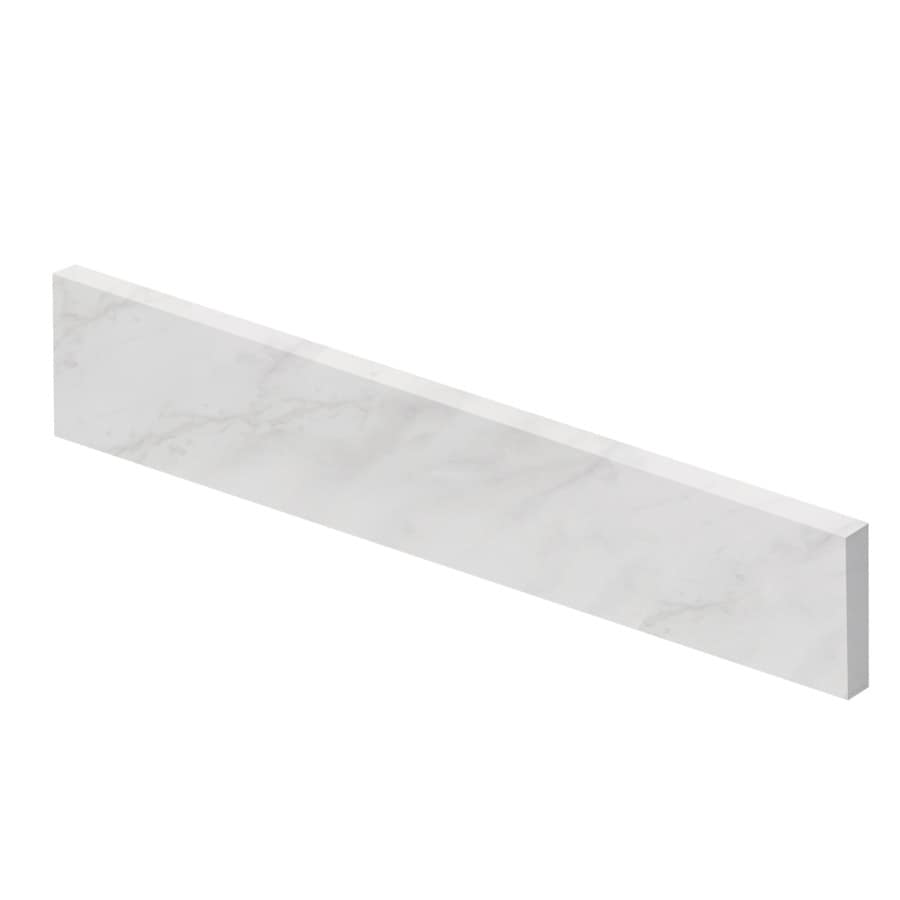 Transolid 419-in L White Marble Bathroom Side Splash at Lowes.com