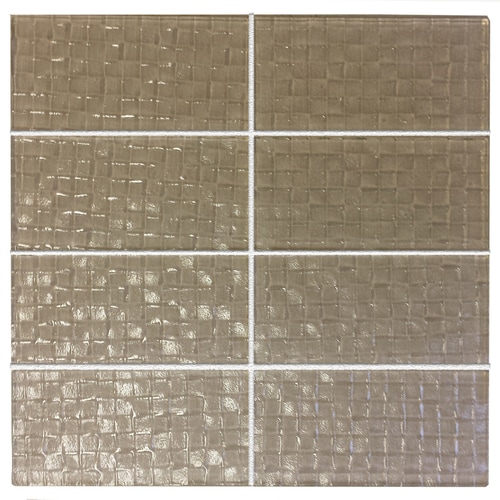 EPOCH Architectural Surfaces Grid Textured Glass 8Pack Tan Glass Wall
