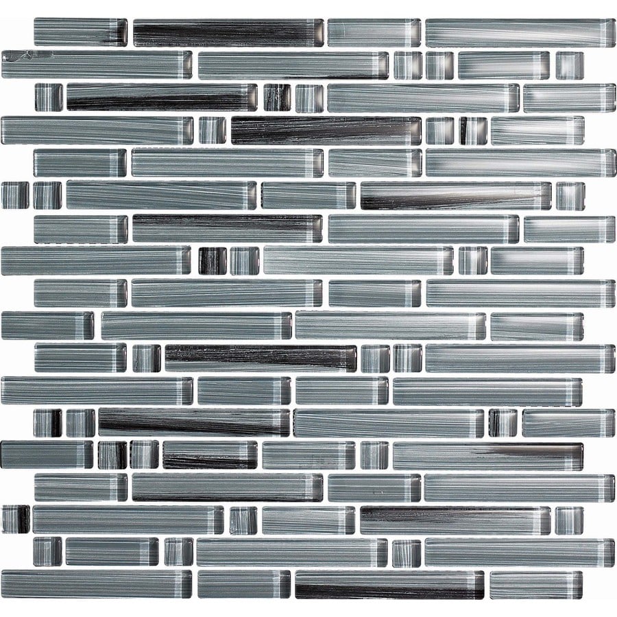 EPOCH Architectural Surfaces 1505-S Brushstrokes Grays Multi-finish Glass 4.84-sq ft Box only )