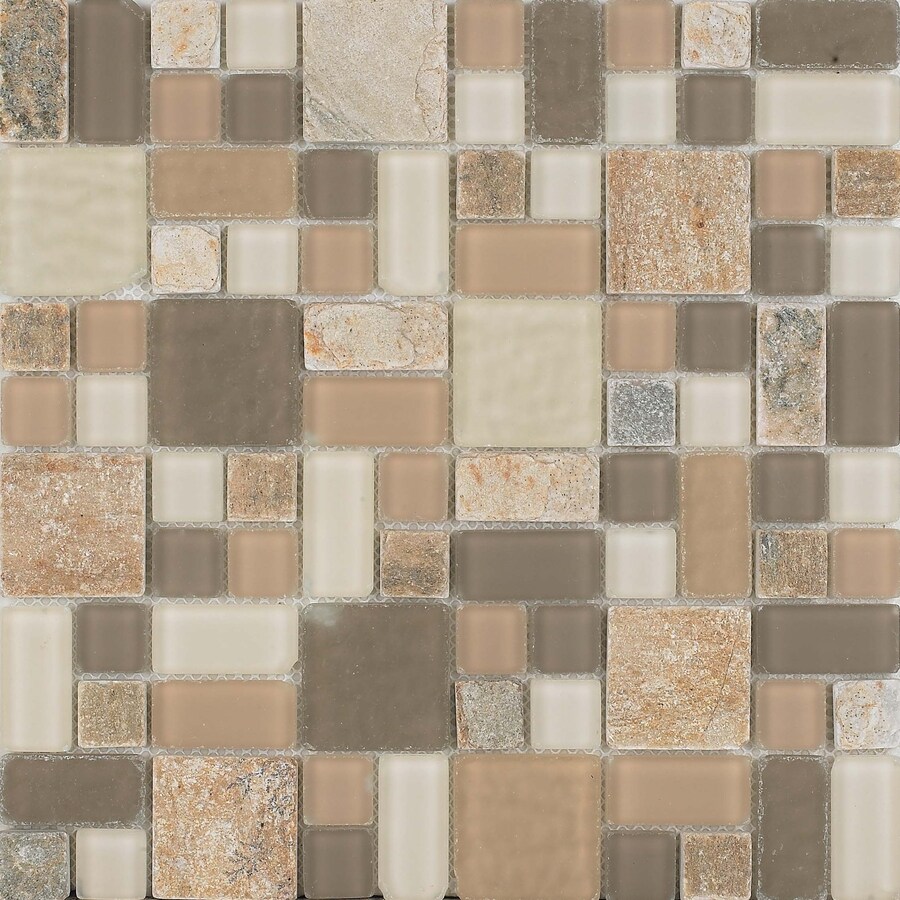 EPOCH Architectural Surfaces LA420 No Ka 'Oi Multi-finish Stone and Glass Slate Mixed Pattern Tile (0.95-sq. ft/ Box Only)