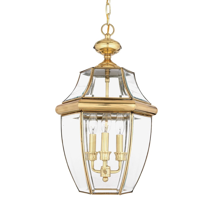 Quoizel Newbury 21in Polished Brass Outdoor Pendant Light at