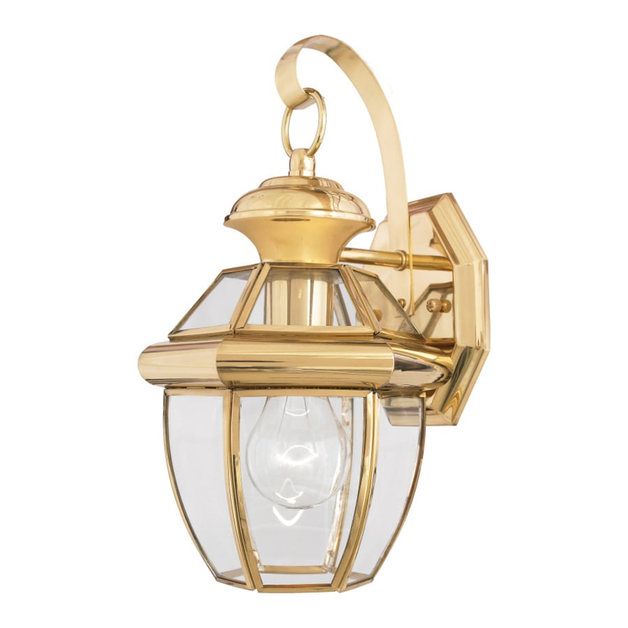 Shop Herman 8-in W 1-Light Polished Brass Pocket Wall Sconce at Lowes.com