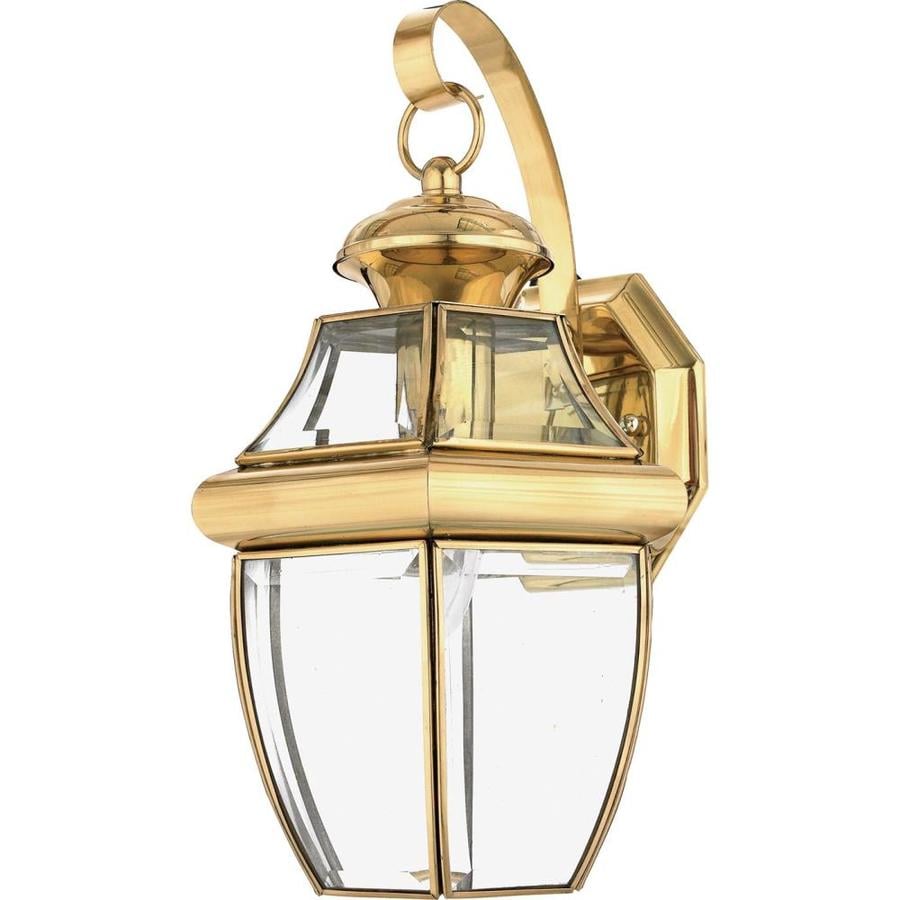 Shop Natalia 9.5-in W 1-Light Polished Brass Arm Wall Sconce at Lowes.com