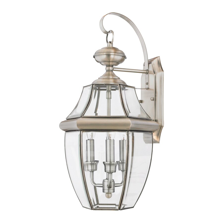 Natalia 14in W 3Light Pewter Pocket Wall Sconce at