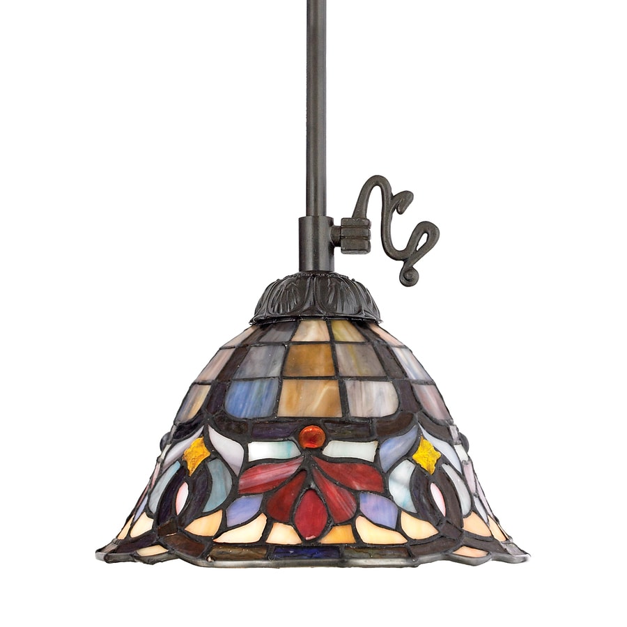 Quoizel Hyacinth 8-in Vintage Bronze Tiffany-style Mini Stained Glass ...