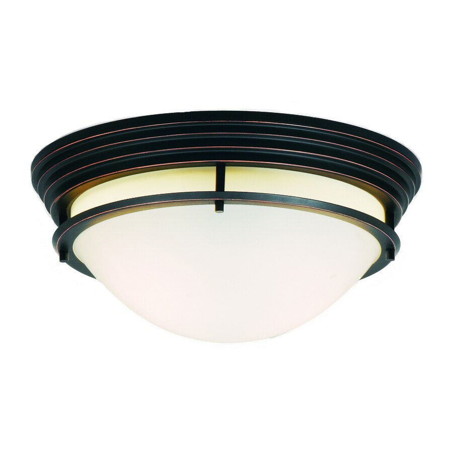 Portfolio 14-in W Bronze Ceiling Flush Mount Light at Lowes.com