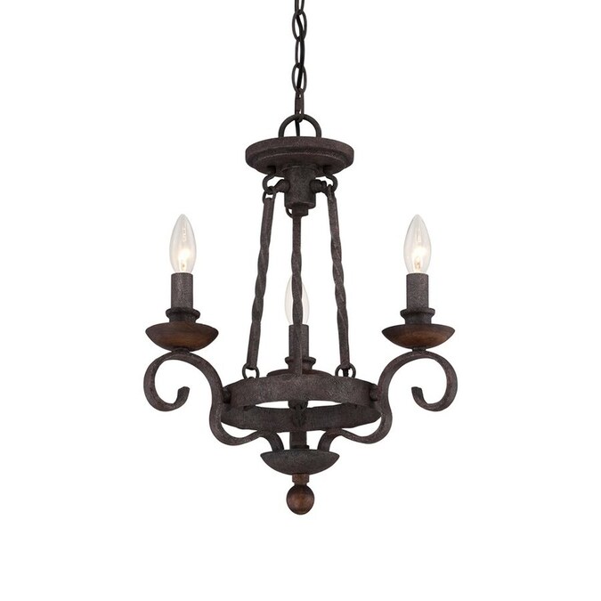 Quoizel Noble 4-Light Brushed Nickel Rustic Chandelier in the